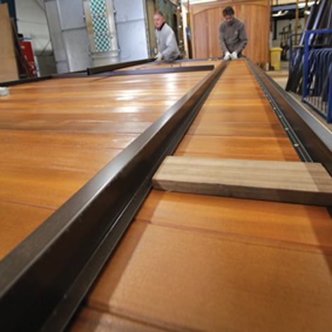 Woodrite wooden garage door under construction