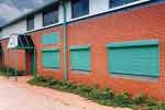 Security Window Shutters Green Security Window Shutters