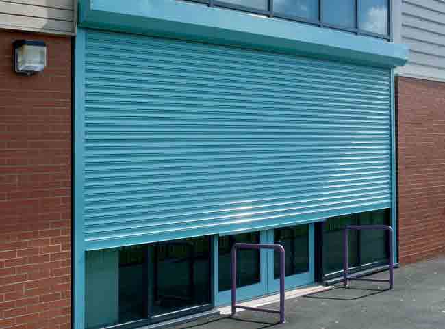 SG75 Galvanised Roller Shutter Door - Powdercoated Blue