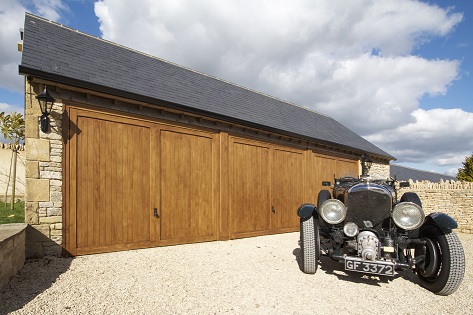 Woodrite wooden garage doors fitted to a large triple garage